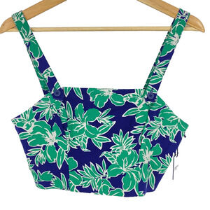 NWT NEW Forever 21 Sz MEDIUM MED M Cropped Top Blouse Floral Pattern Woven , 762